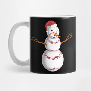 Baseball Snowman Christmas Shirt Mug